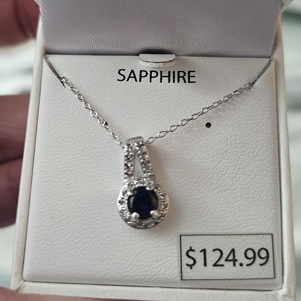 Elegant Sapphire and Silver Necklace